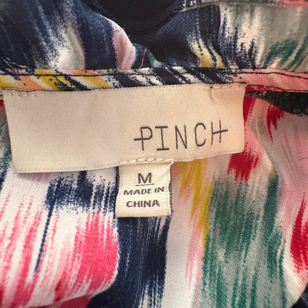 Pinch Women Abstract Print Tiered Midi Dress Flutter Sleeve M Festival Casual - Picture 8 of 10